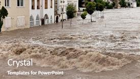  Presentation with disaster - Colorful slide set enhanced with disaster - floods and flooding the streets backdrop and a coral colored foreground