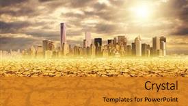  Presentation with global warming - PPT layouts with disaster - global warming - dried up background and a gold colored foreground