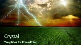  Presentation with disaster - Cool new presentation theme with disaster - green grass backdrop and a tawny brown colored foreground