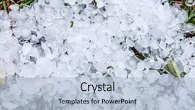  Presentation with disaster - Slide deck having disaster - hail in grass after hailstorm background and a light blue colored foreground