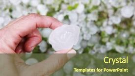  Presentation with hail - Cool new PPT theme with disaster - hail in hands after hailstorm backdrop and a tawny brown colored foreground