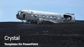  Presentation with crash - Slide set enhanced with disaster - remains of an old crash-landed background and a dark gray colored foreground