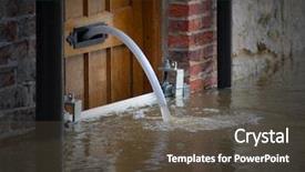  Presentation with water river - Beautiful PPT layouts featuring disaster - river water being pumped backdrop and a dark gray colored foreground