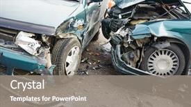  Presentation with crash - Presentation theme featuring disaster - road incident car crash background and a gray colored foreground