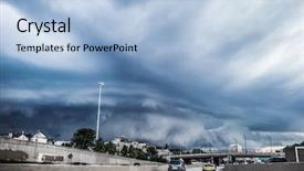  Presentation with storm - Presentation theme featuring disaster - shelf storm cloud background and a light blue colored foreground