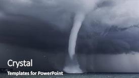  Presentation with spectacular - Slide deck featuring disaster - spectacular waterspout over the sea background and a tawny brown colored foreground