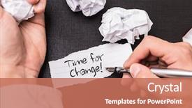  Presentation with change - Cool new theme with disaster - time for change backdrop and a coral colored foreground