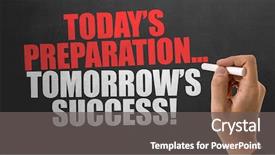  Presentation with today - Audience pleasing theme consisting of disaster - today's preparation tomorrow's success backdrop and a gray colored foreground