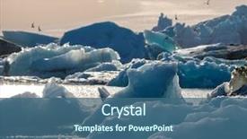  Presentation with global warming - Slides consisting of disaster - view of melting down glacier background and a ocean colored foreground