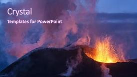  Presentation with volcano - Amazing slide deck having disaster - volcano eruption in eyjafjallajokull backdrop and a violet colored foreground