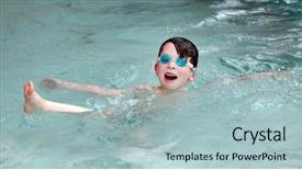  Presentation with drowning - Presentation design with disaster children - drowning swimmer seeking rescue insurance background and a  colored foreground