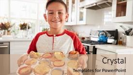  Presentation with teen - Slide set consisting of disaster children - proud pre-teen hispanic boy standing background and a coral colored foreground