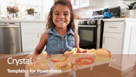  Presentation with naughty girl is standing - Beautiful PPT layouts featuring disaster children - young hispanic girl standing backdrop and a coral colored foreground