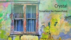  Presentation with earthquake disaster - Cool new presentation with disaster earthquake - window backdrop and a seafoam green colored foreground