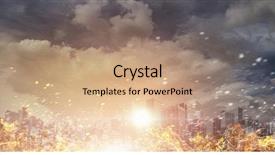  Presentation with disaster - Presentation theme having disaster in city concept mixed background and a coral colored foreground