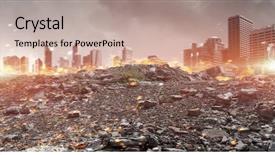  Presentation with disaster - Slides having disaster in city concept mixed background and a mint green colored foreground