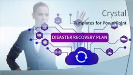  Presentation with disaster recovery - Slides enhanced with disaster-recovery-plan-and-backup background and a sky blue colored foreground