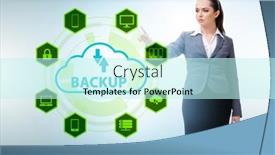  Presentation with disaster recovery - PPT theme with disaster-recovery-plan-and-backup background and a cool aqua colored foreground