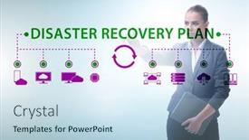  Presentation with backup - Slide deck with disaster-recovery-plan-and-backup background and a sky blue colored foreground