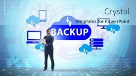  Presentation with disaster recovery - Theme consisting of disaster-recovery-plan-and-backup background and a cool aqua colored foreground