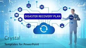  Presentation with backup - Slide set consisting of disaster-recovery-plan-and-backup background and a light blue colored foreground