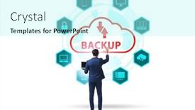  Presentation with backup - PPT theme having disaster-recovery-plan-and-backup background and a arctic colored foreground