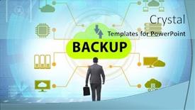  Presentation with disaster recovery - PPT theme with disaster-recovery-plan-and-backup background and a arctic colored foreground