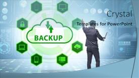  Presentation with disaster recovery - PPT layouts consisting of disaster-recovery-plan-and-backup background and a light blue colored foreground