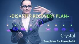  Presentation with disaster recovery - PPT theme with disaster-recovery-plan-and-backup background and a ocean colored foreground