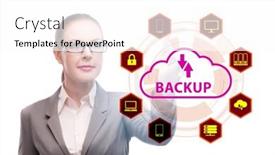  Presentation with disaster recovery - Slide set featuring disaster-recovery-plan-and-backup background and a white colored foreground