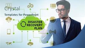  Presentation with backup - PPT layouts consisting of disaster-recovery-plan-and-backup background and a sky blue colored foreground