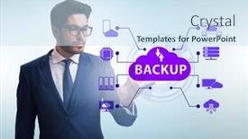  Presentation with disaster recovery - Presentation theme enhanced with disaster-recovery-plan-and-backup background and a sky blue colored foreground