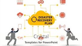  Presentation with disaster recovery - PPT theme with disaster-recovery-plan-and-backup background and a cream colored foreground