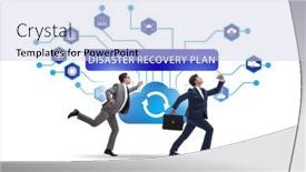  Presentation with disaster recovery - Presentation theme having disaster-recovery-plan-and-backup background and a sky blue colored foreground