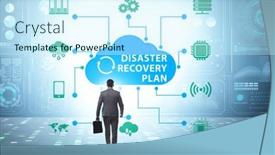  Presentation with disaster recovery - Presentation design enhanced with disaster-recovery-plan-and-backup background and a cool aqua colored foreground