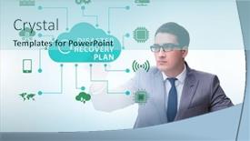  Presentation with disaster recovery - Presentation theme consisting of disaster-recovery-plan-and-backup background and a light blue colored foreground