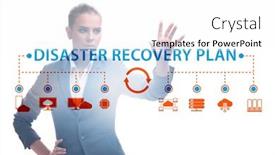  Presentation with disaster recovery - Presentation theme enhanced with disaster-recovery-plan-and-backup background and a white colored foreground