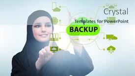  Presentation with disaster recovery - Presentation design with disaster-recovery-plan-and-backup background and a sky blue colored foreground