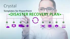  Presentation with disaster recovery - PPT layouts having disaster-recovery-plan-and-backup background and a sky blue colored foreground