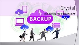  Presentation with disaster recovery - PPT theme featuring disaster-recovery-plan-and-backup background and a lilac colored foreground