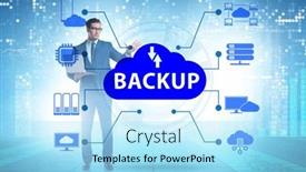  Presentation with disaster recovery - Presentation design having disaster-recovery-plan-and-backup background and a arctic colored foreground
