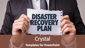 Presentation with disaster recovery - PPT theme with disaster recovery plan background and a tawny brown colored foreground
