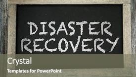 Presentation with disaster recovery - Slide set having disaster recovery written on chalkboard background and a gray colored foreground