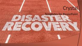  Presentation with disaster recovery - Amazing presentation theme having disaster recovery written on running backdrop and a coral colored foreground