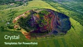 Presentation with brasov - Cool new presentation theme with disaster relief - aerial view of volcanic crater backdrop and a tawny brown colored foreground