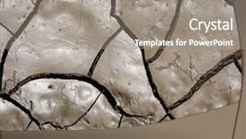  Presentation with disaster - Colorful PPT theme enhanced with disaster relief - wet earth with cracks backdrop and a gray colored foreground