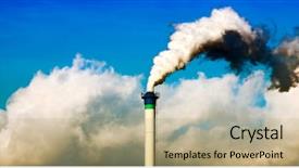  Presentation with disaster - Theme featuring disaster tower - smoking chimney background and a mint green colored foreground