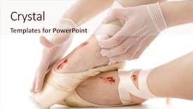  Presentation with wounded - Beautiful presentation theme featuring disaster training - wounded feet in point shoes backdrop and a lemonade colored foreground