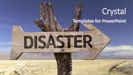  Presentation with disaster - Cool new presentation design with tornado damage - disaster wooden sign backdrop and a ocean colored foreground