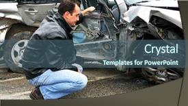  Presentation with inspector - Beautiful PPT layouts featuring disastre - insurance inspector backdrop and a dark gray colored foreground